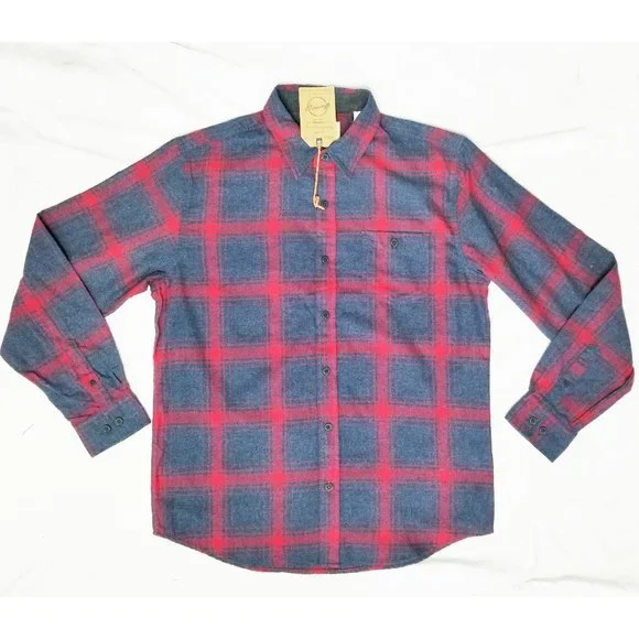 Weatherproof Vintage Mens Casual Soft Brushed Plaid Button-Down Flannel Shirt L - Picture 1 of 8